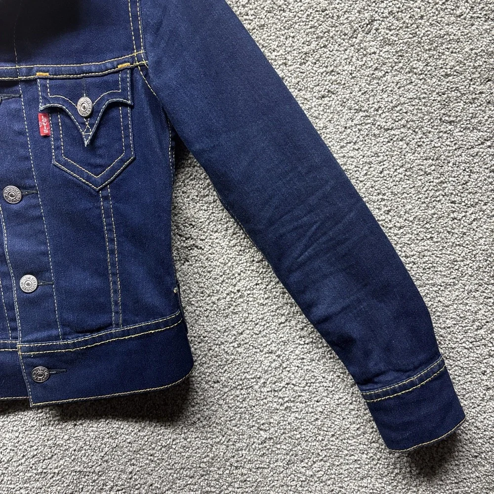 Levi's Denim Vintage‎ Jacket Womens XS Dark Blue Type 1 Iconic Trucker Jacket